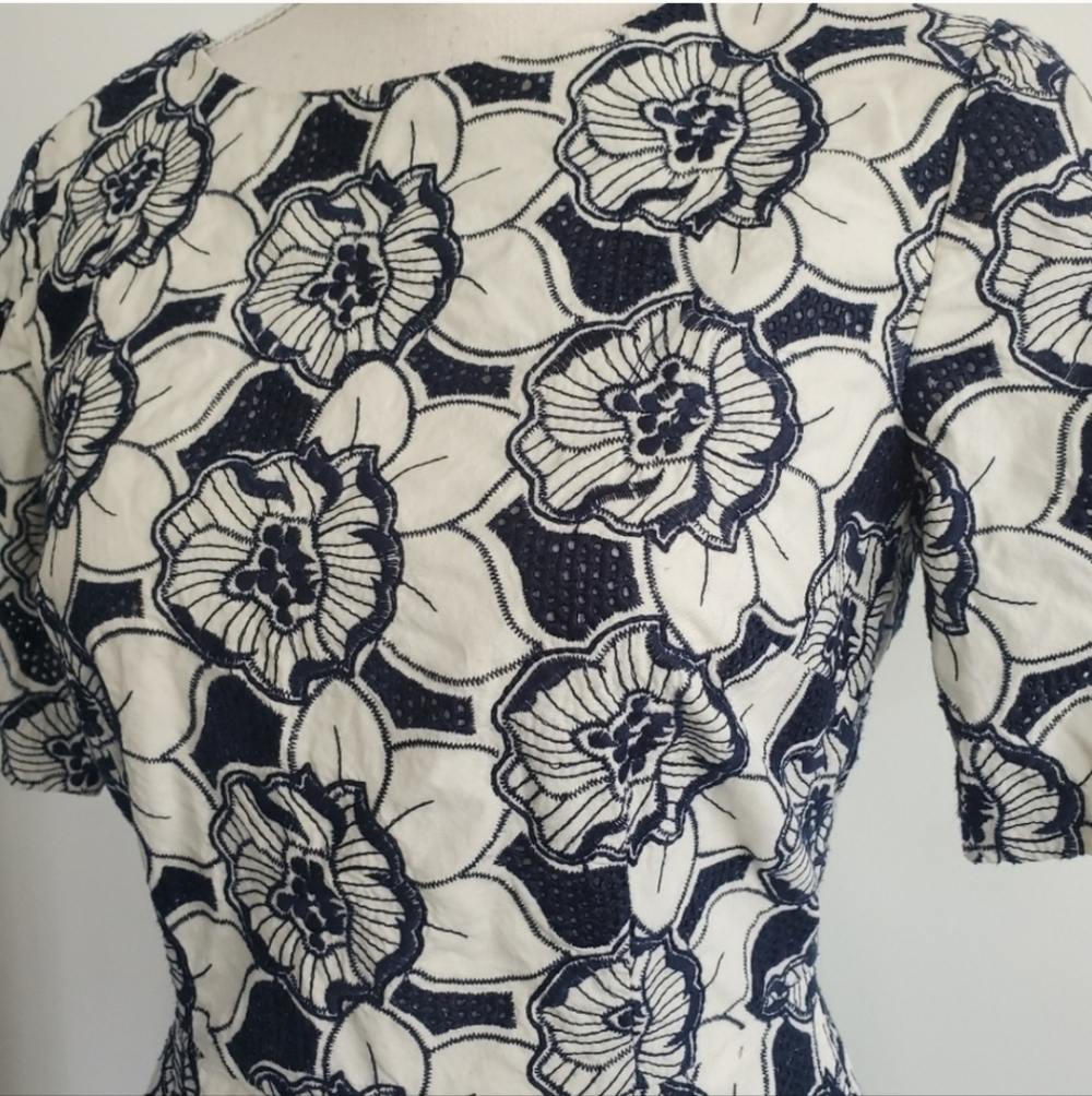 J. Crew Collection Floral Embroidered Zip Back Dress - Picture 6 of 12